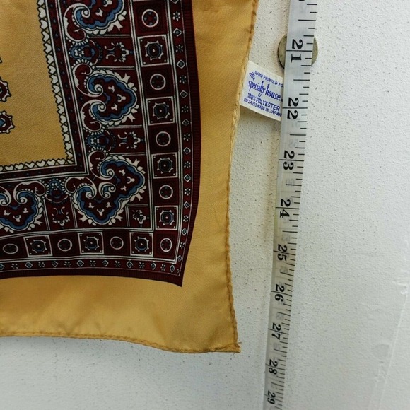 Paisley Handkerchief Scarf THE SPECIALTY HOUSE Burgundy Bandana Art Deco 26.5x28 - Picture 4 of 6